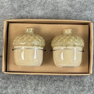 Pottery Barn Salt and Pepper Shakers Acorn Fall Thanksgiving NEW